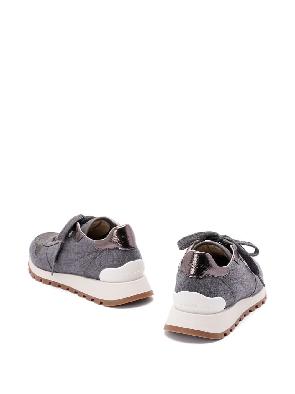 BRUNELLO CUCINELLI Wool Sneaker with Contrasting Panel Detailing for Women