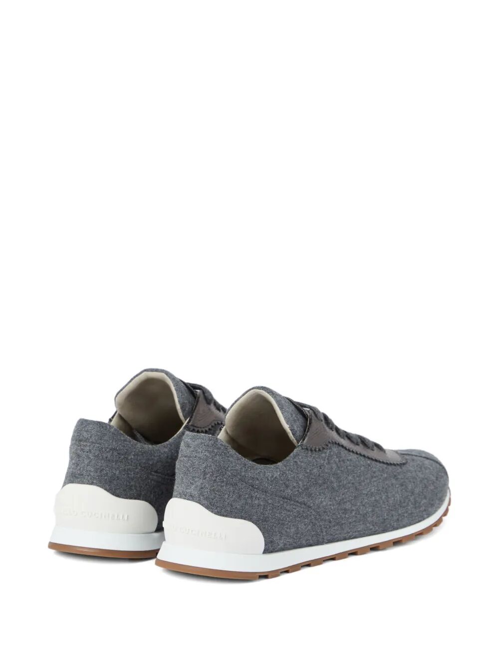 BRUNELLO CUCINELLI Wool and Leather Low-Top Sneakers for Women