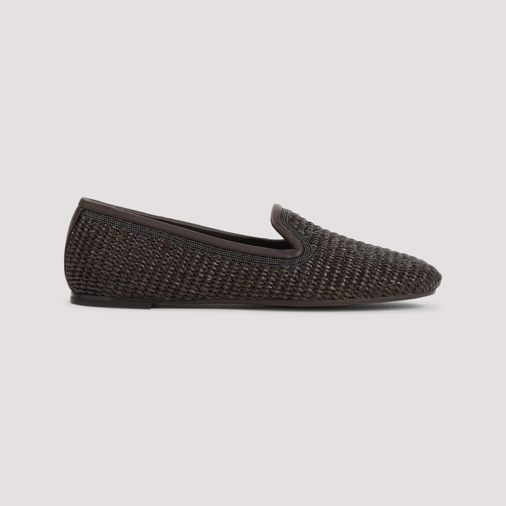 BRUNELLO CUCINELLI Techno Raffia Women's Slipper with Precious Trim