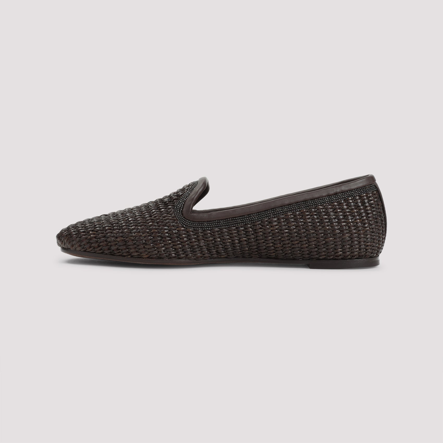 BRUNELLO CUCINELLI Techno Raffia Women's Slipper with Precious Trim