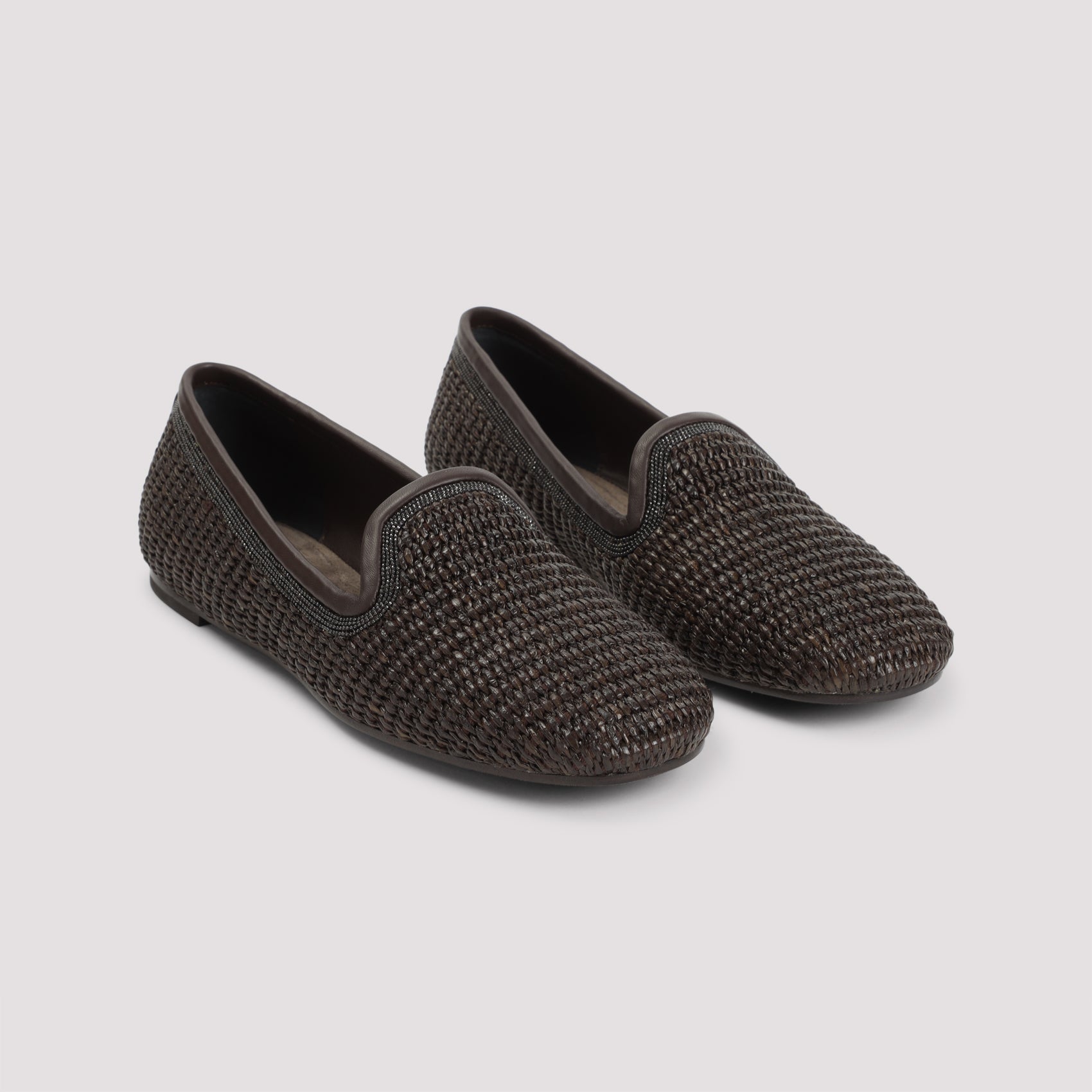 BRUNELLO CUCINELLI Elegant Low Heeled Moccasins with Signature Detail