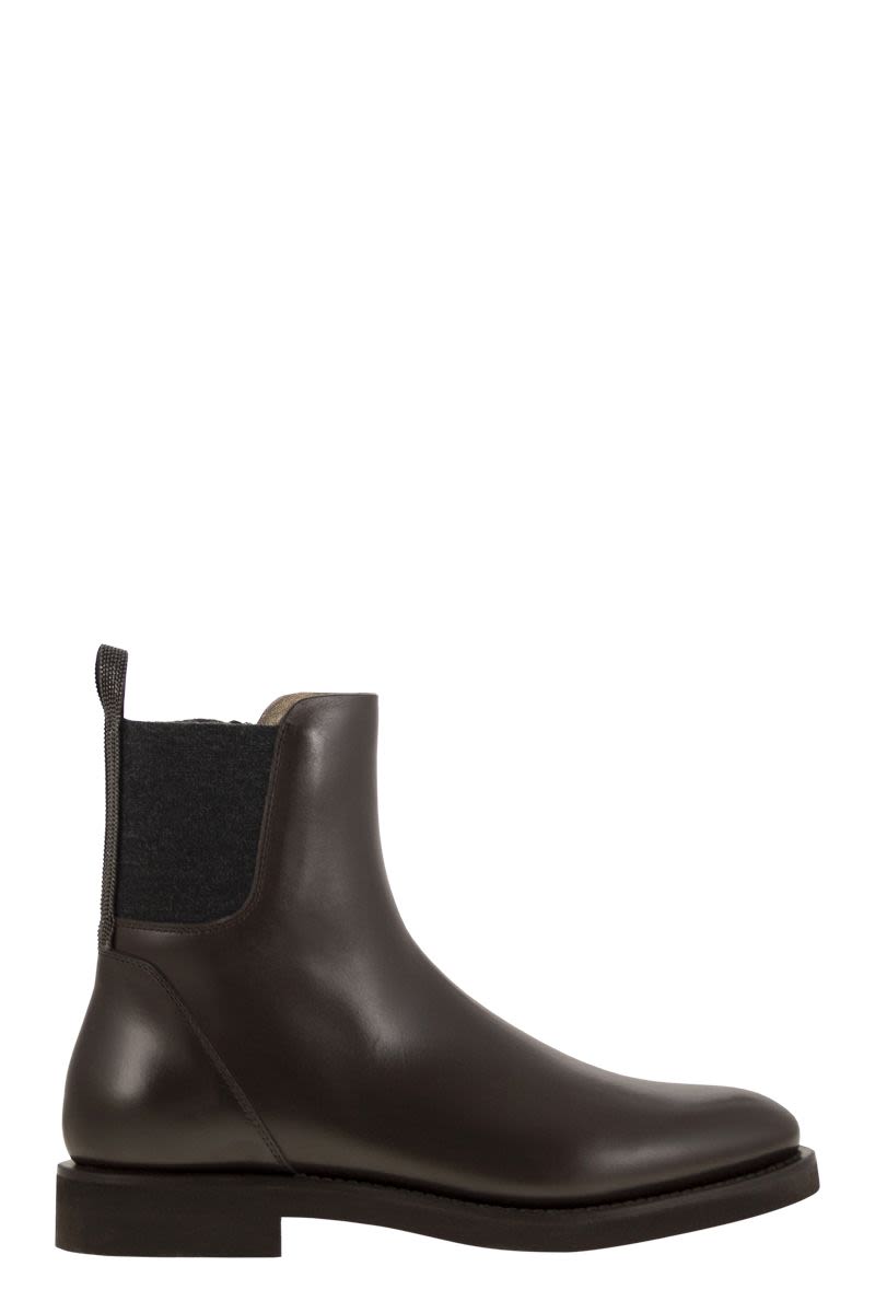 BRUNELLO CUCINELLI Timeless Chelsea Boot with Shiny Detail