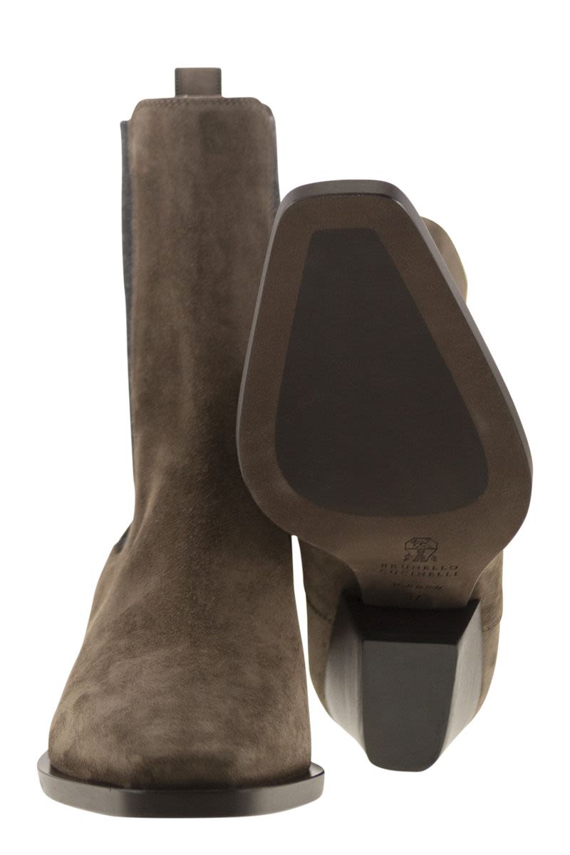 BRUNELLO CUCINELLI Women's Texan Suede Ankle Boot - 4.5 cm Heel