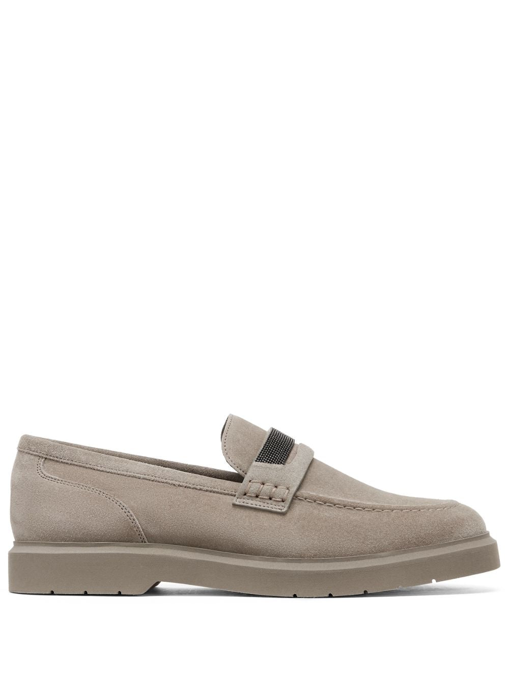 BRUNELLO CUCINELLI Suede Crystal-Empowered Loafers