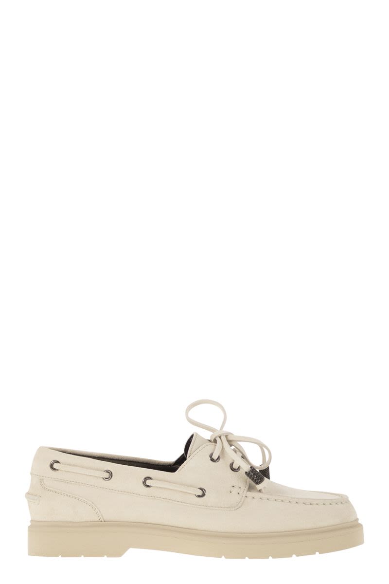 BRUNELLO CUCINELLI Velvet Penny Loafer with Shiny Accents