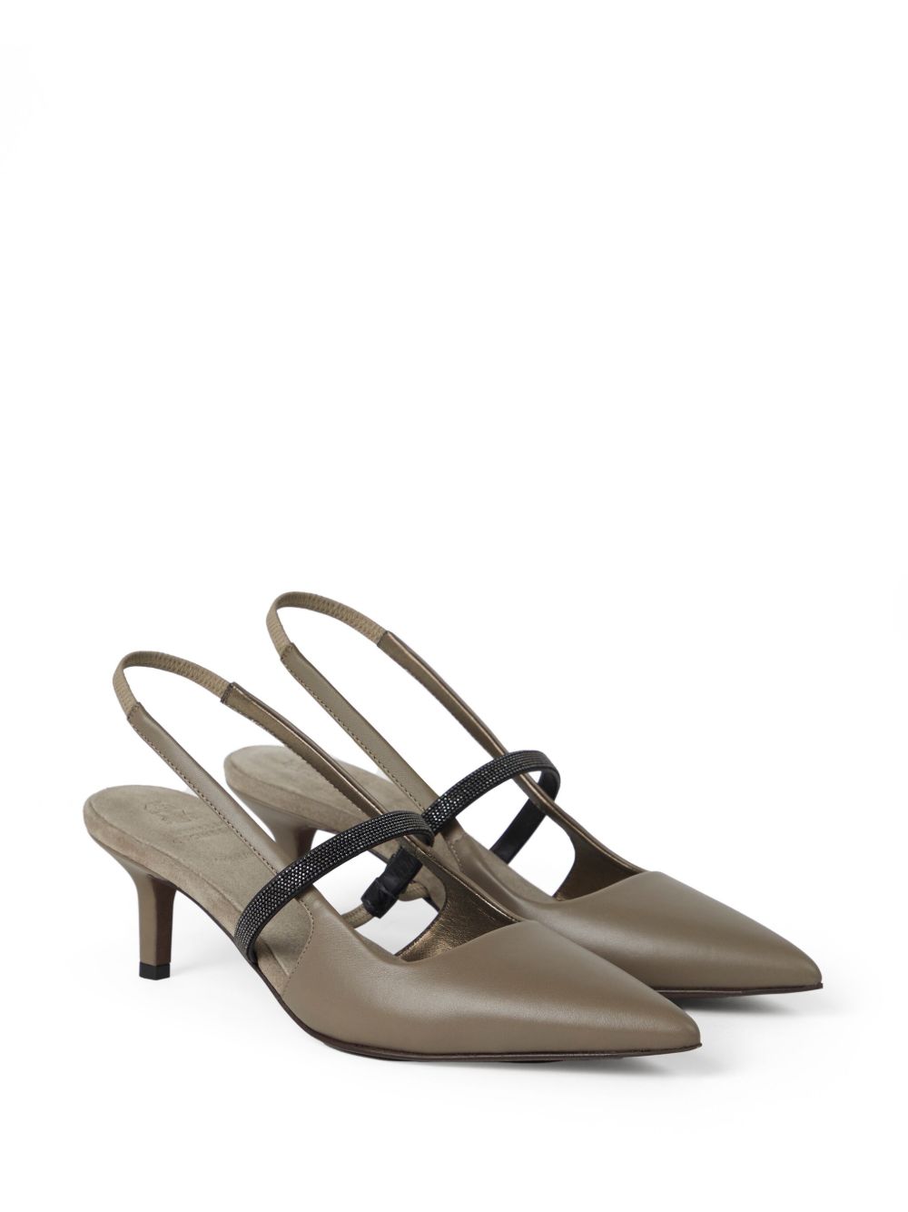 BRUNELLO CUCINELLI Leather Slingback Pumps