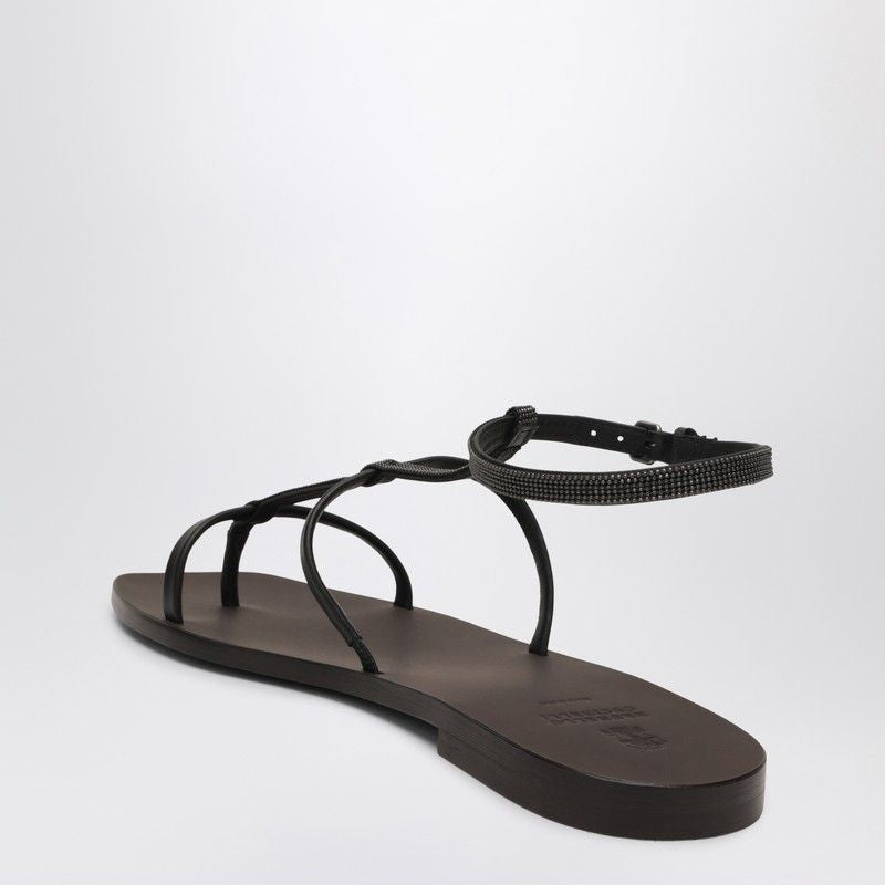 BRUNELLO CUCINELLI Elegantly Crafted Sandals with Decorative Charm