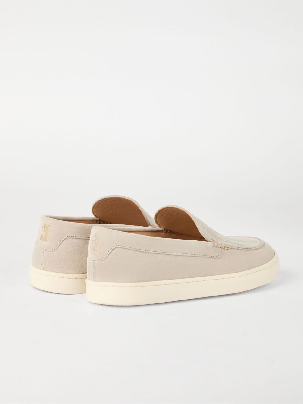 BRUNELLO CUCINELLI Chevron-Effect Suede Moccasins for Men - SS25