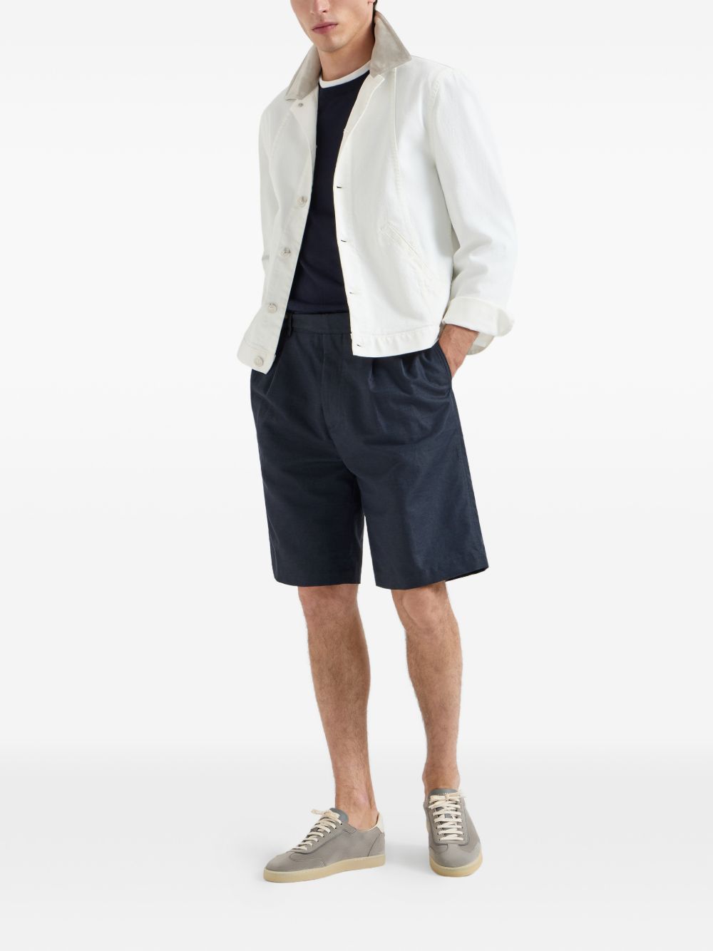 BRUNELLO CUCINELLI Men's Leather Lace-Up Sneakers