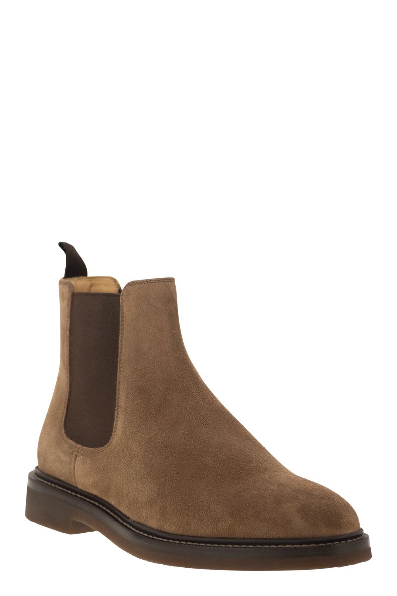 BRUNELLO CUCINELLI Suede Chelsea Boot for Men - Comfortable Height Design