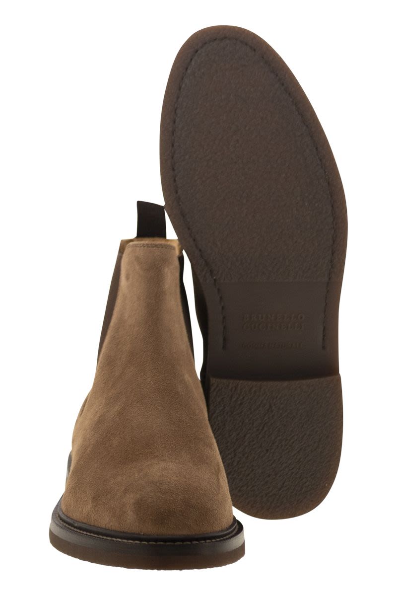 BRUNELLO CUCINELLI Suede Chelsea Boot for Men - Comfortable Height Design