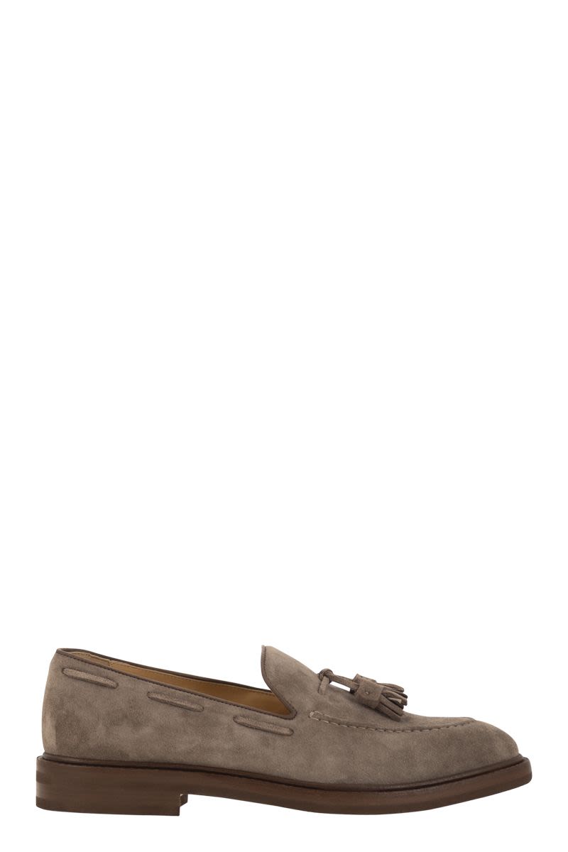 BRUNELLO CUCINELLI Suede Mules with Tassels - Men's Fashion Footwear