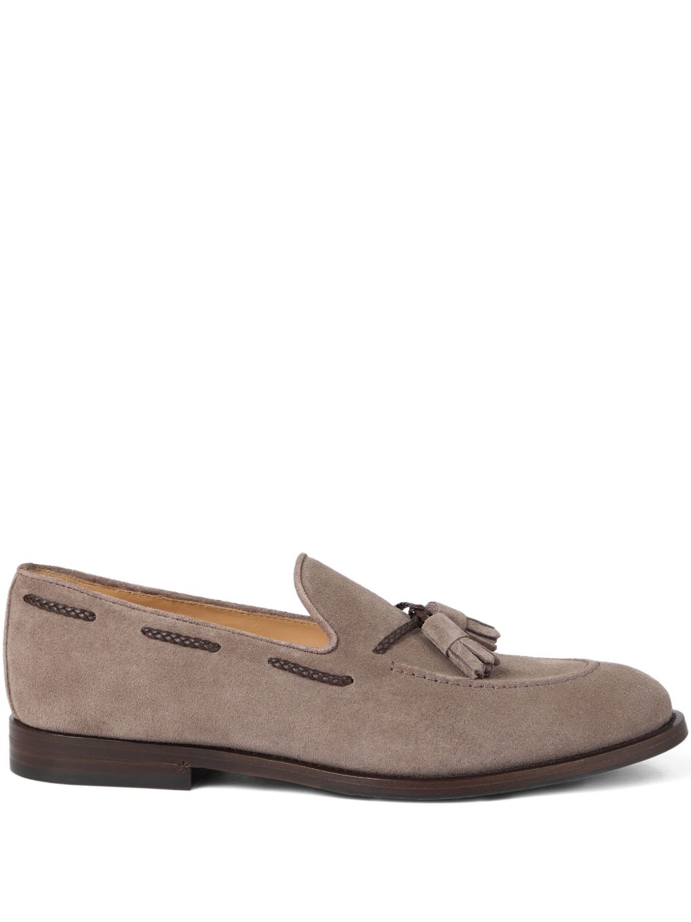 BRUNELLO CUCINELLI Men's Suede Loafers with Tassel Embellishment