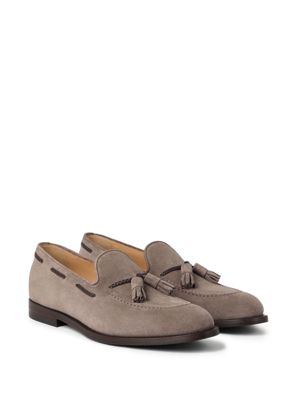 BRUNELLO CUCINELLI Men's Suede Loafers with Tassel Embellishment