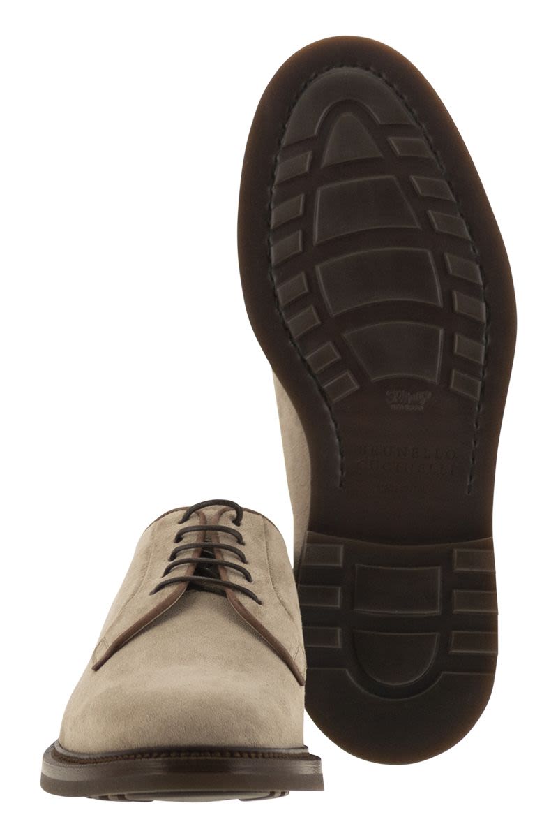 BRUNELLO CUCINELLI Suede Derby Dress Shoes - Timeless Elegance