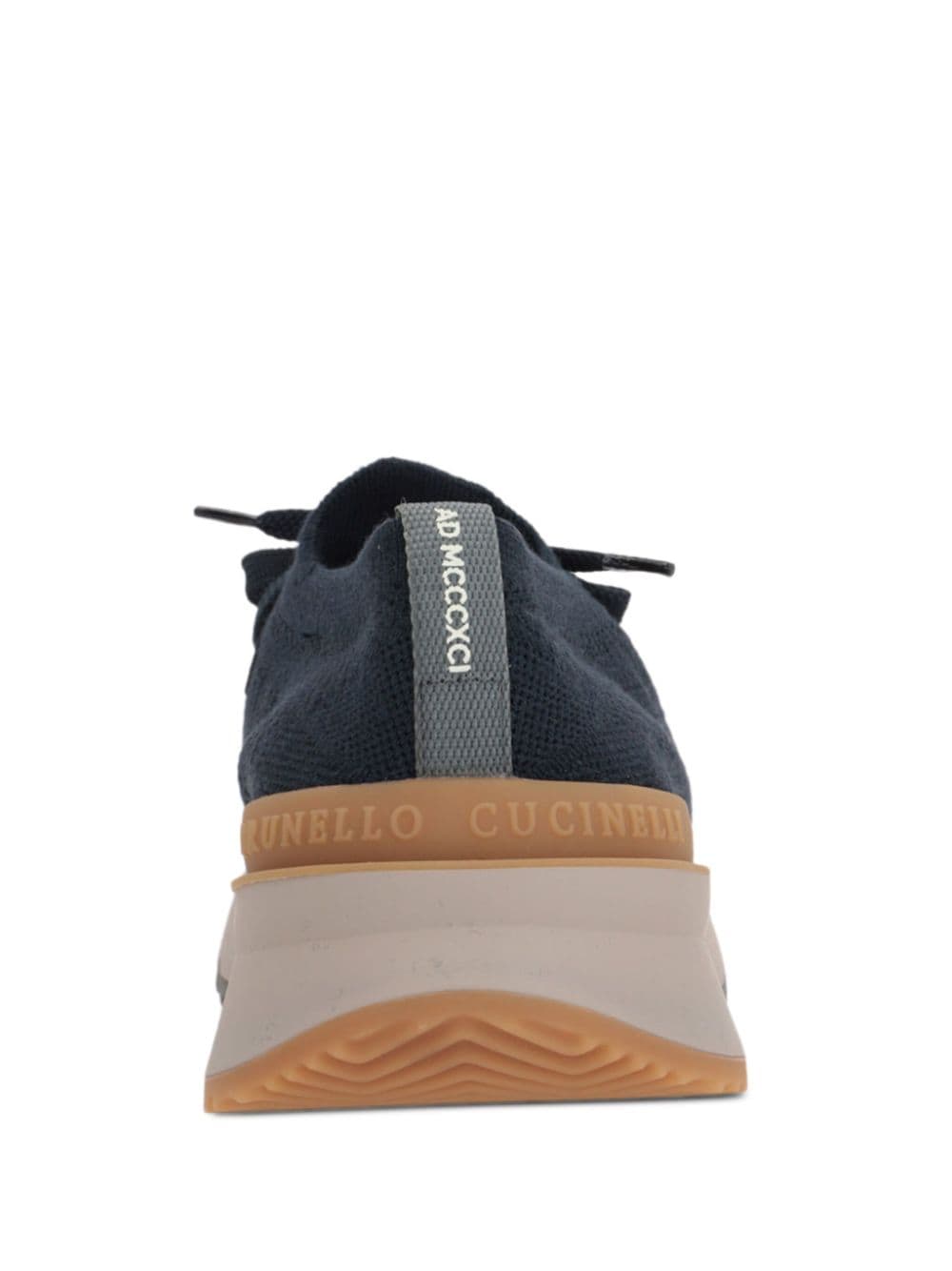 BRUNELLO CUCINELLI Wool Knit Panelled Sneakers with Pull-Tab - Men’s