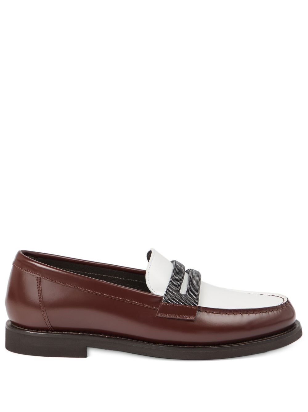 BRUNELLO CUCINELLI Leather Loafer with Penny Slot for Women