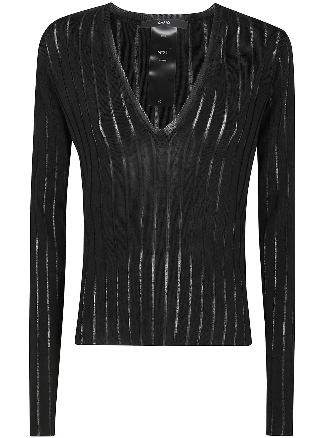 SAPIO V Neck Sweater in Viscose Crepe for Women