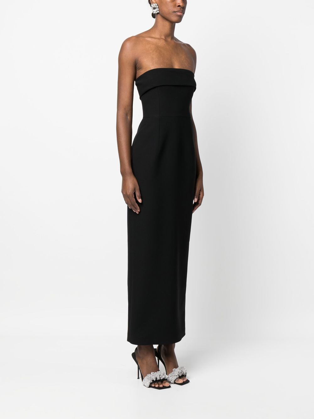 THE NEW ARRIVALS BY ILKYAZ OZEL Strapless Evening Gown with Turn-Up Detail
