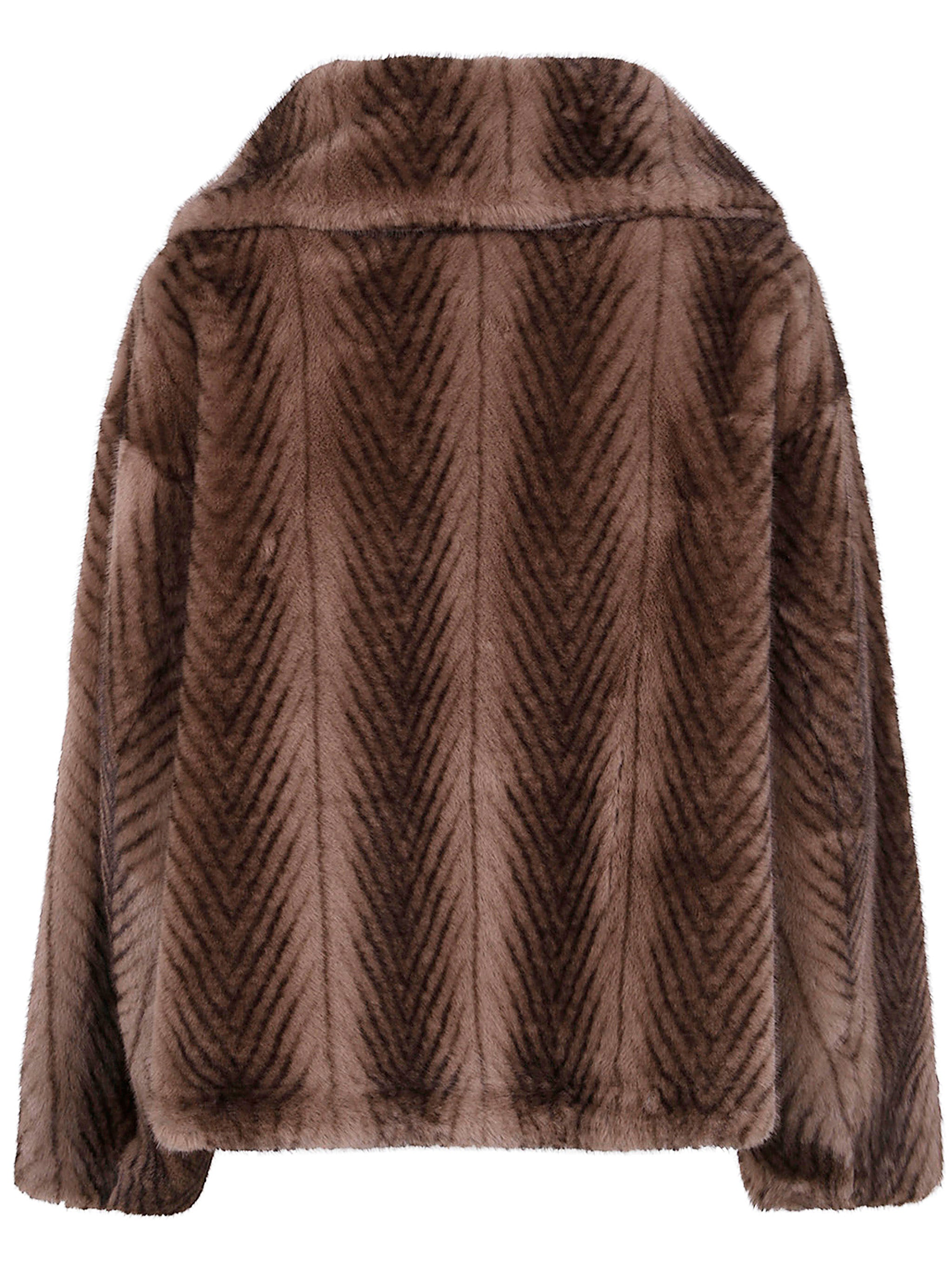 DRHOPE Elegant Fake Fur Jacket