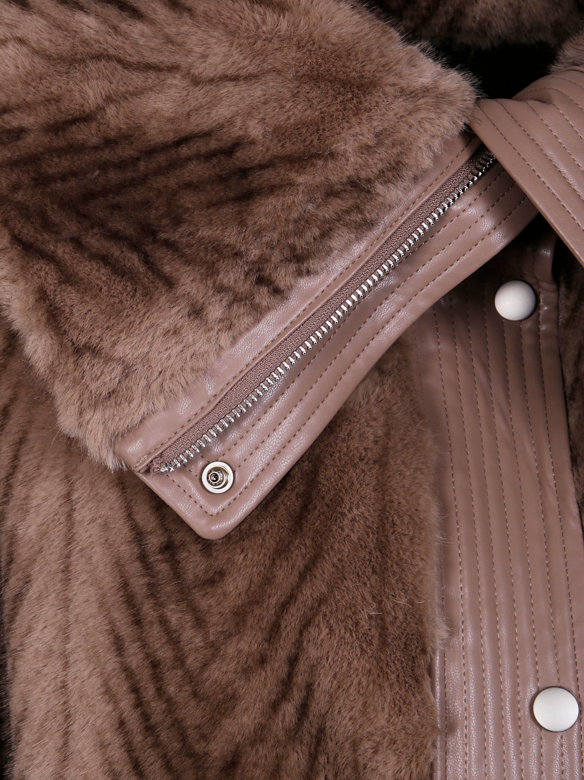 DRHOPE Elegant Fake Fur Jacket