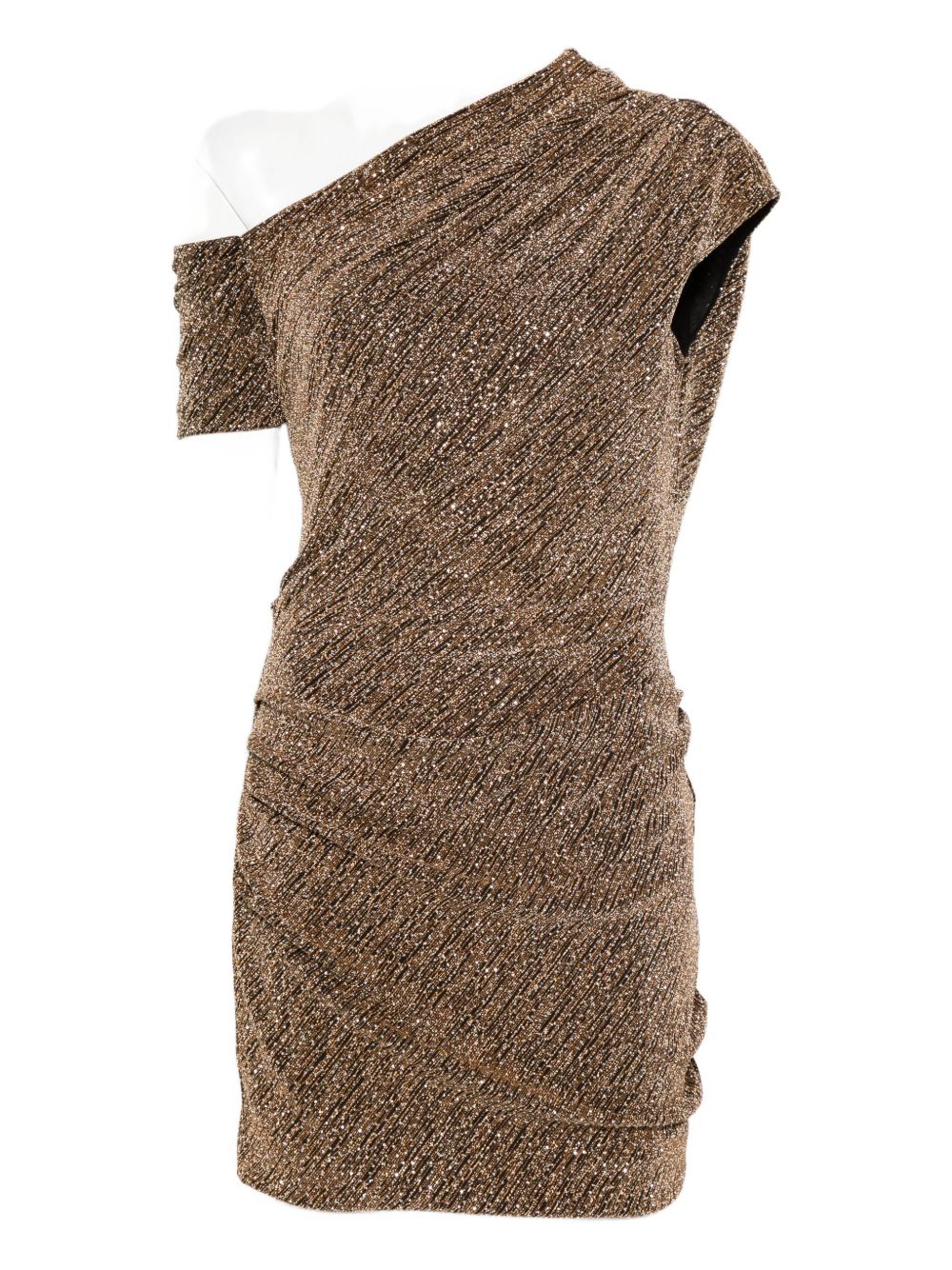 IRO Metallic Ruched One-Shoulder Dress
