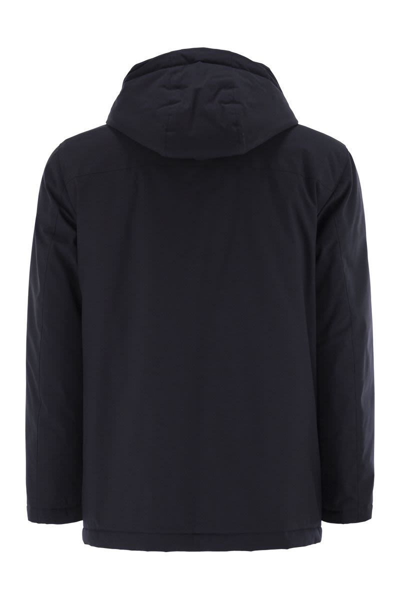 FAY Men's Mini Double-Breasted Parka Jacket with Hood