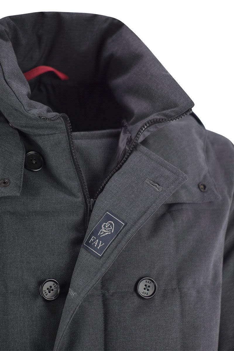 FAY Stylish Double-Breasted Down Jacket with Hood