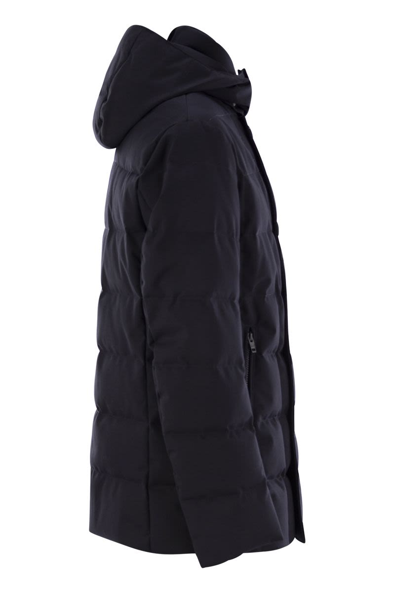 FAY Double-Breasted Down Jacket with Hood
