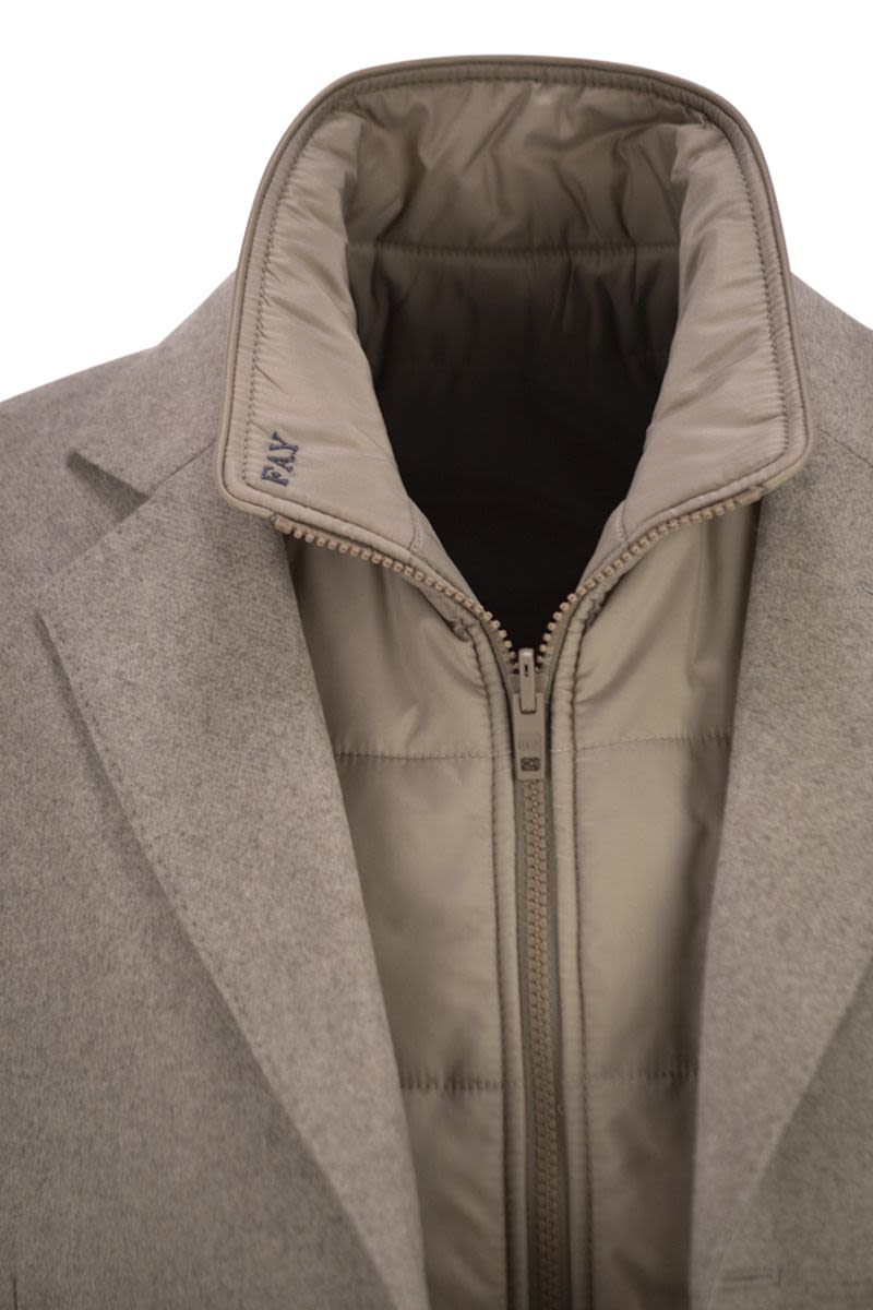 FAY Men's 3-in-1 Double Jacket in Wool and Cashmere Blend