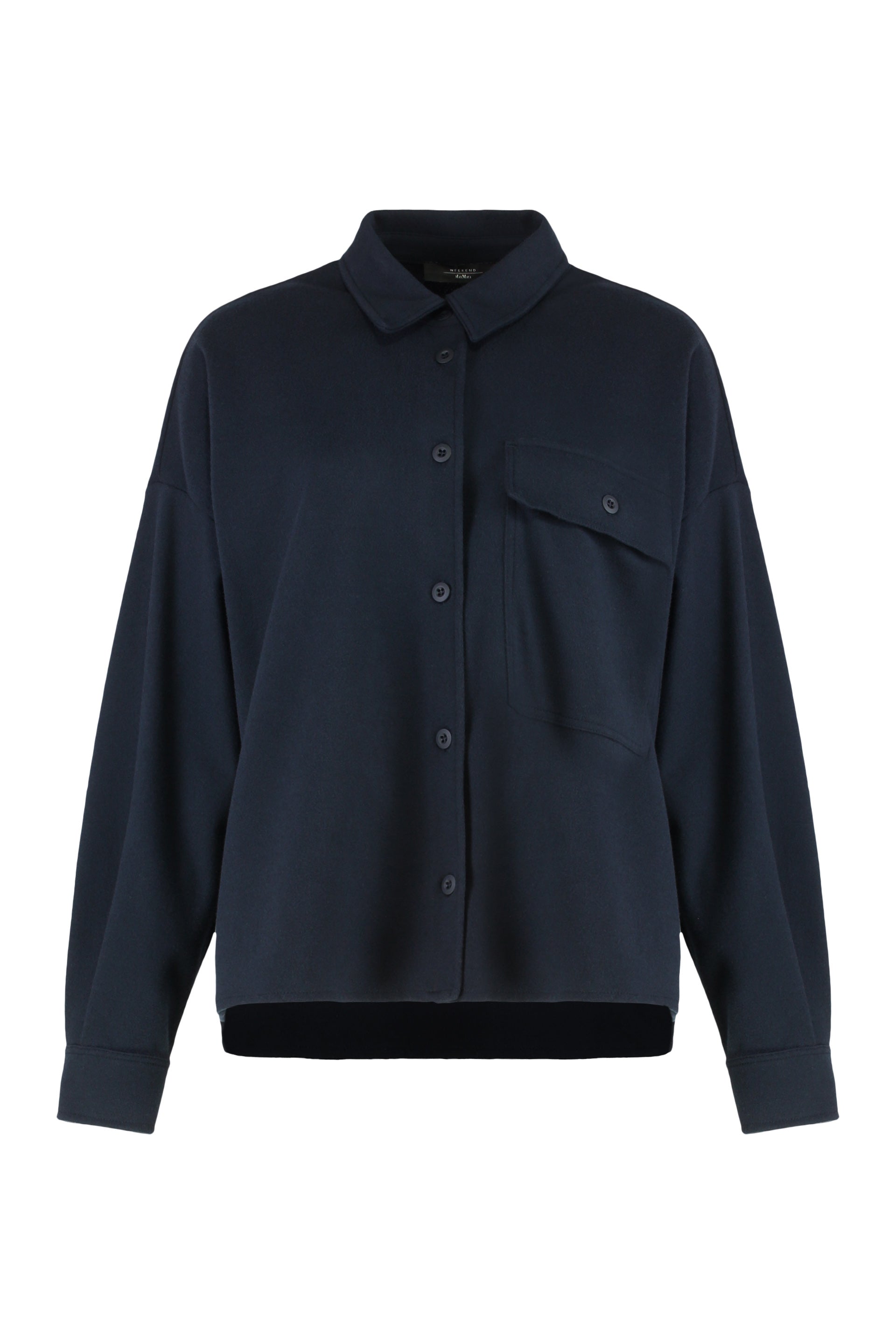 WEEKEND MAX MARA Flannel T-Shirt Jacket - Cropped Single-Breasted Style