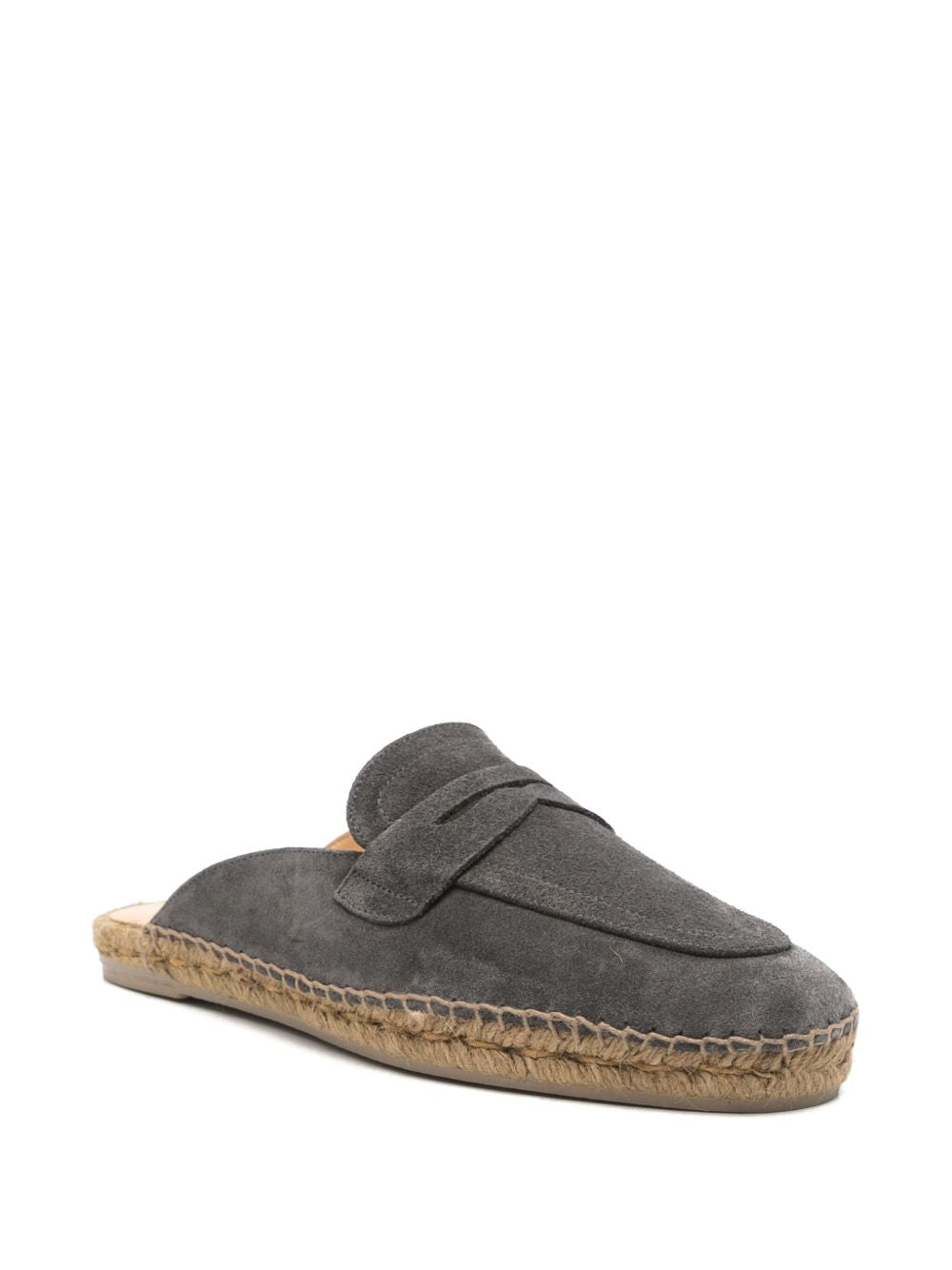 CASTAÑER Men's Suede Leather Slippers with Penny Slot