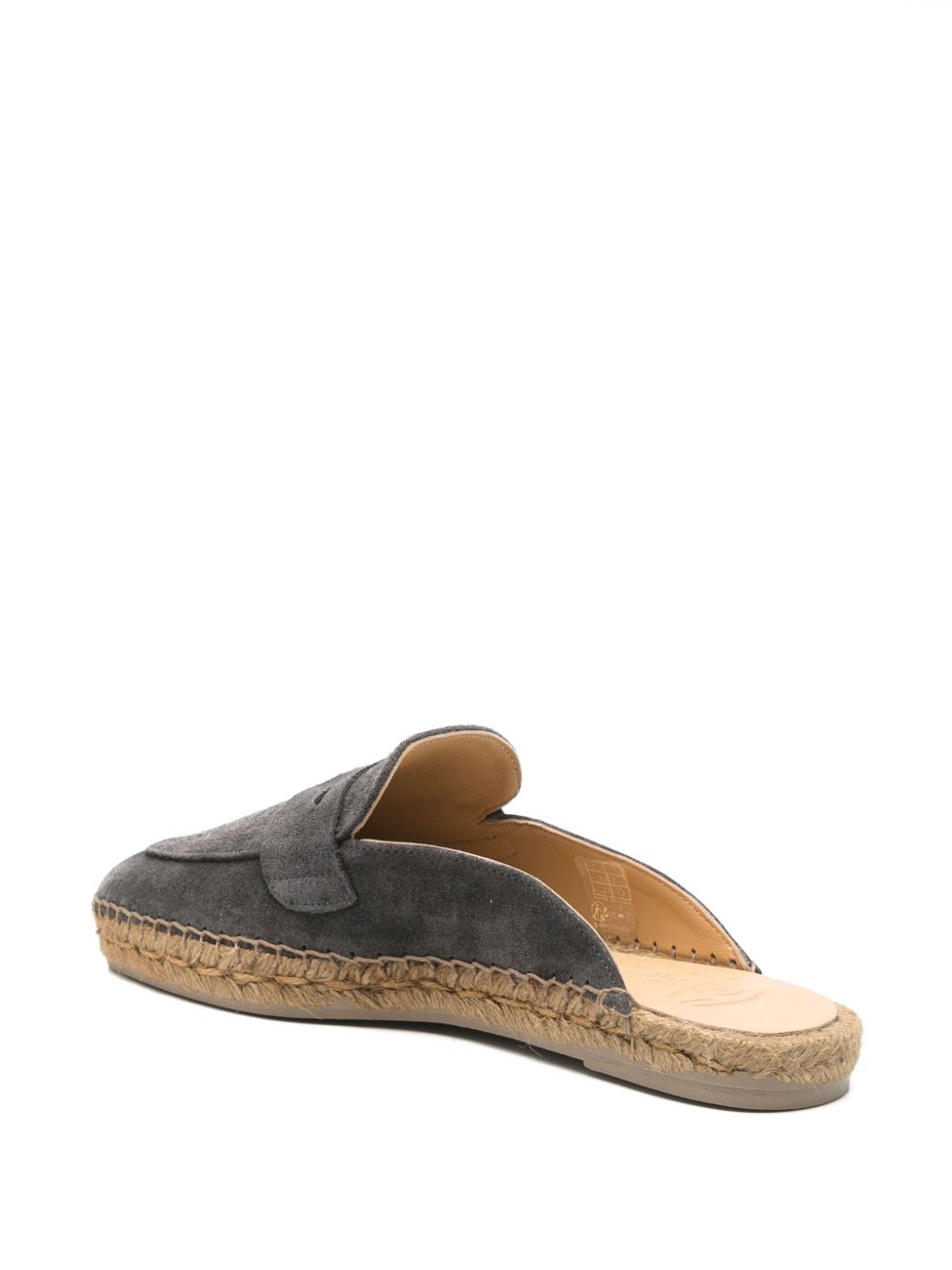 CASTAÑER Men's Suede Leather Slippers with Penny Slot