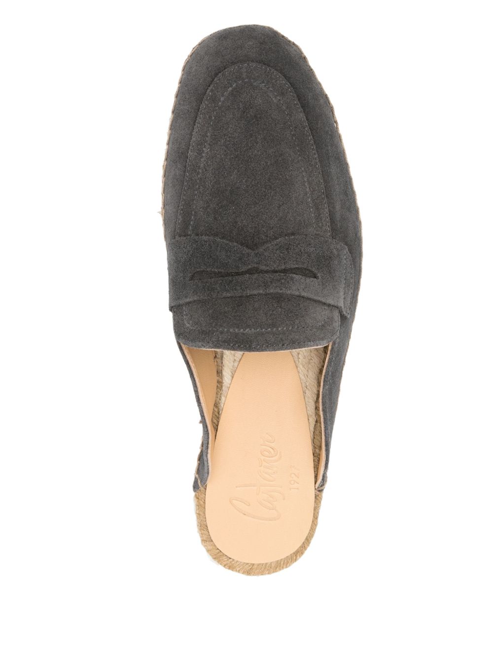 CASTAÑER Men's Suede Leather Slippers with Penny Slot