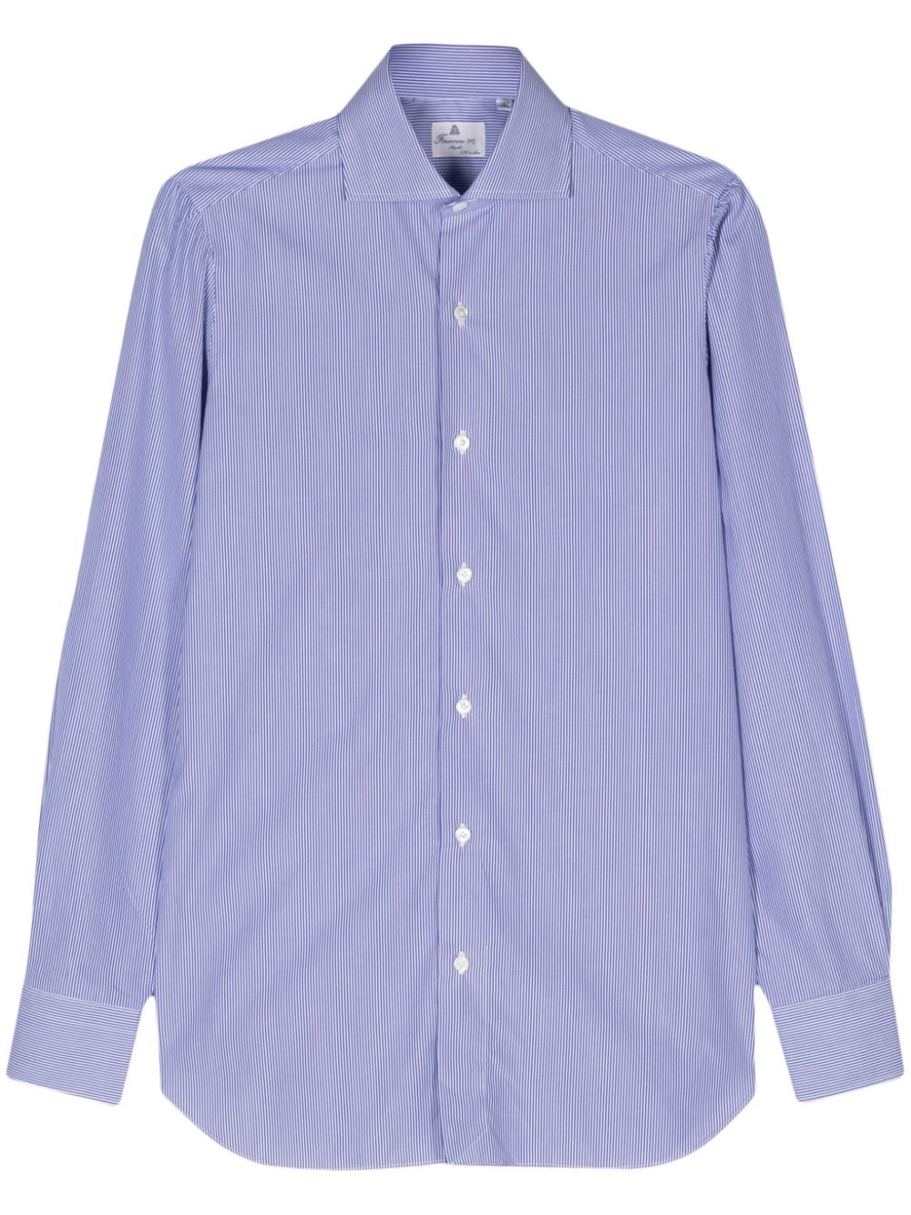 FINAMORE Classic Vertical Stripe Cotton Shirt - Men’s - FW24
