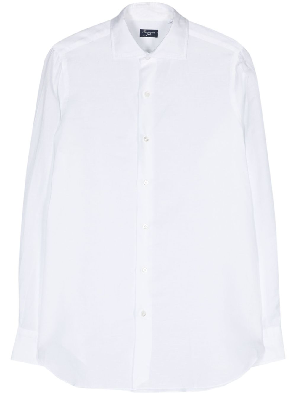 FINAMORE Men's Classic Cotton-Linen Blend Button-Up Shirt
