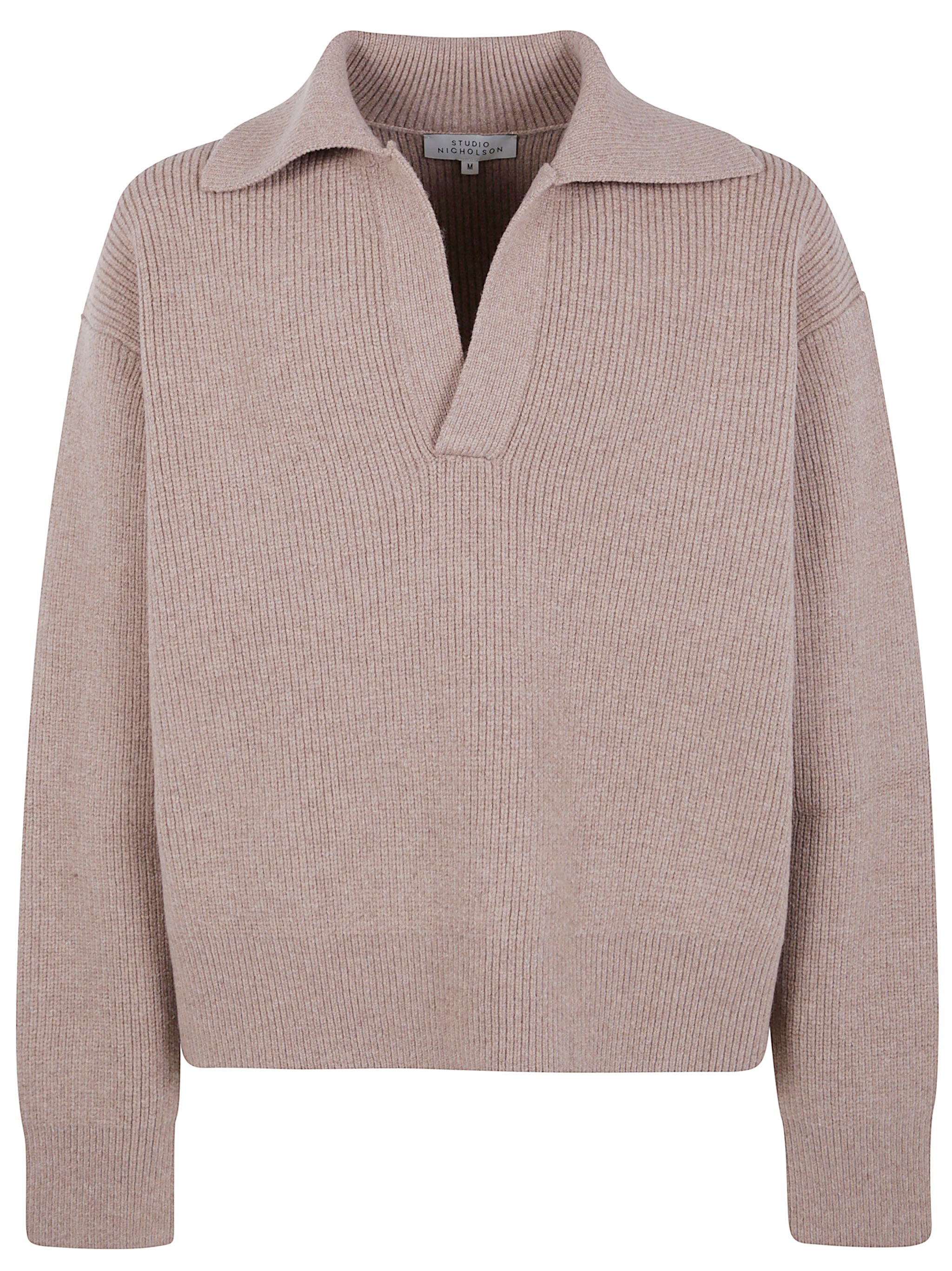 STUDIO NICHOLSON Men's Nash Rib Polo Collar Jumper
