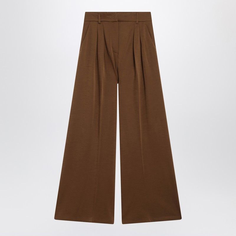 MAX MARA High-Waisted Wool Palazzo Trousers with Double Front Pleats
