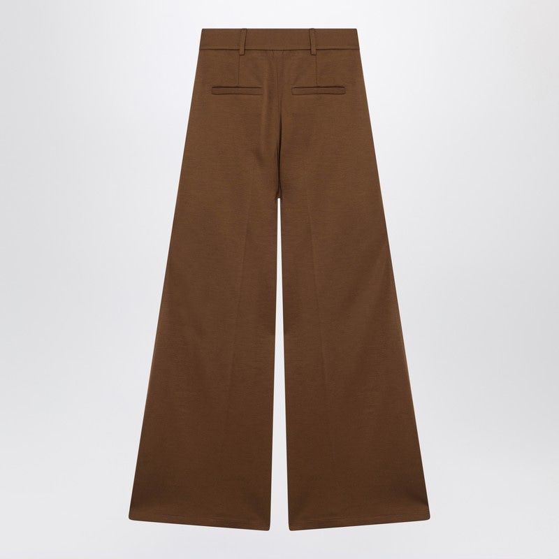 MAX MARA High-Waisted Wool Palazzo Trousers with Double Front Pleats