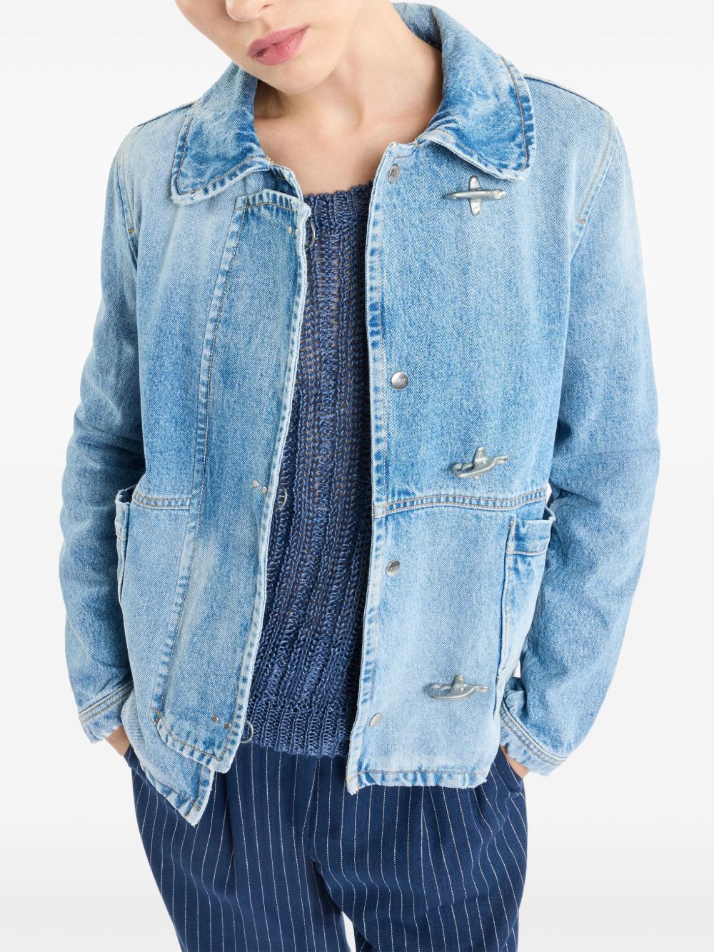 FAY Women's Denim Jacket with Concealed Fastening