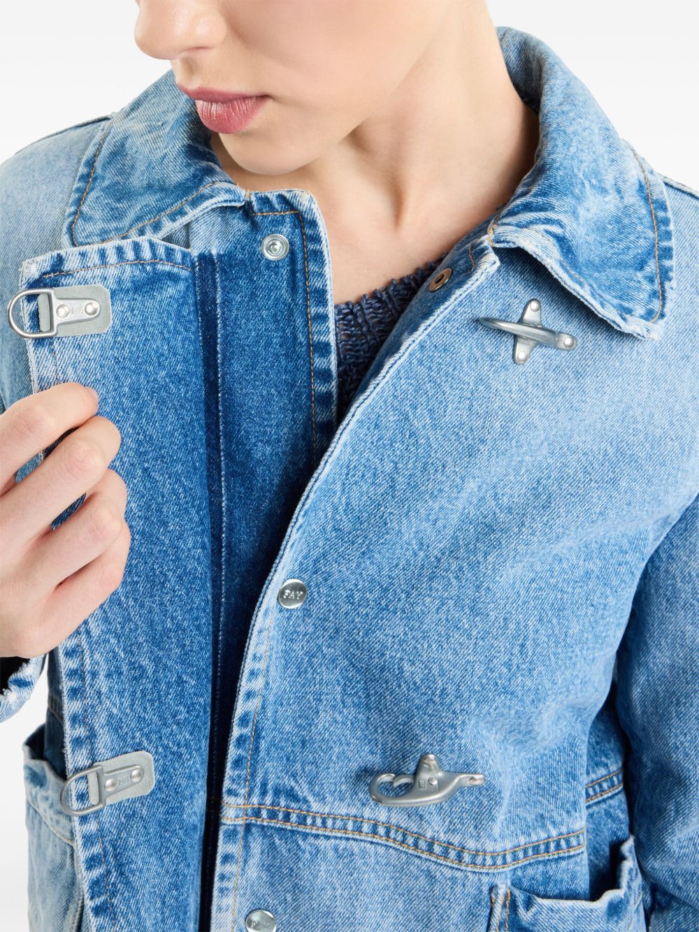 FAY Women's Denim Jacket with Concealed Fastening