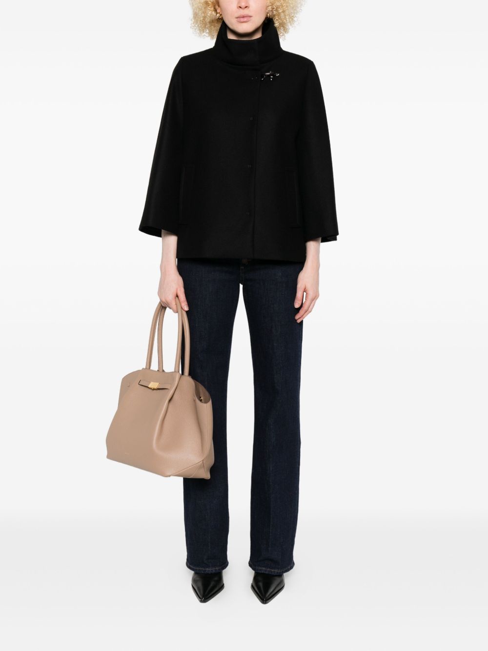 FAY Women's High Neck Wool Cape with Toggle Fastening - FW25