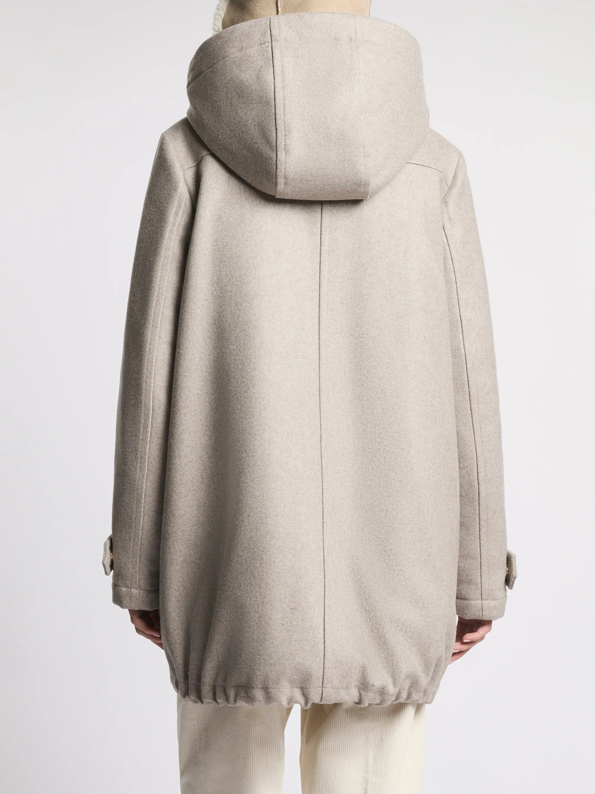FAY Wool and Cashmere Parka Jacket with Removable Hood