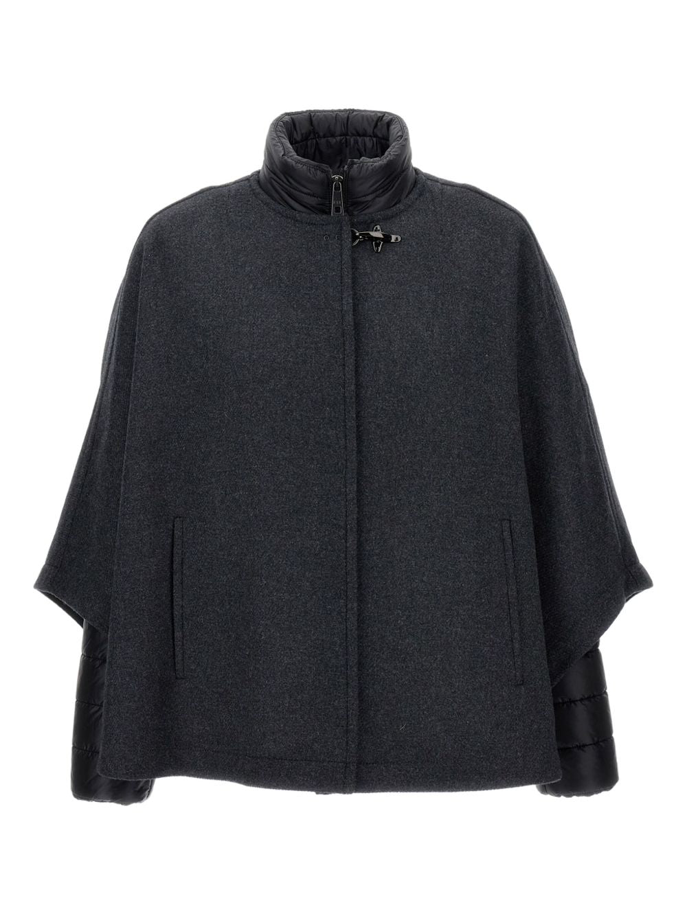 FAY Reversible High Neck Cape with Welt Pockets