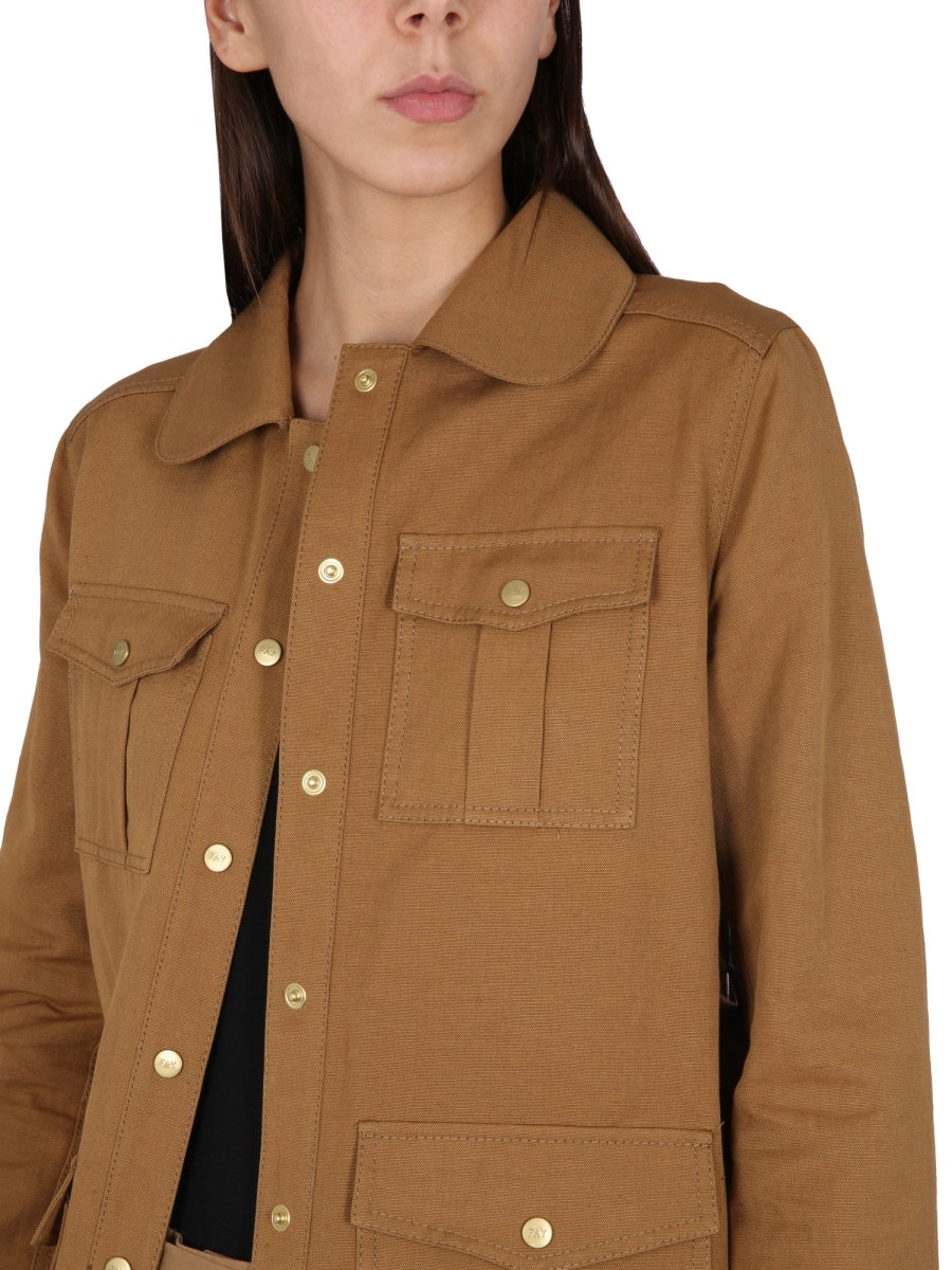 FAY Women’s Safari Jacket with Snap Button Closure