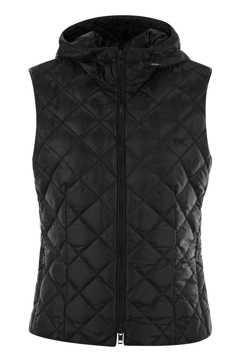 FAY Quilted Nylon Waistcoat with Adjustable Hood