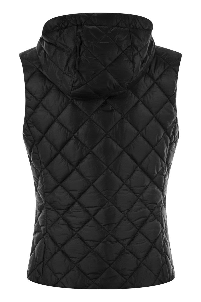FAY Quilted Nylon Waistcoat with Adjustable Hood