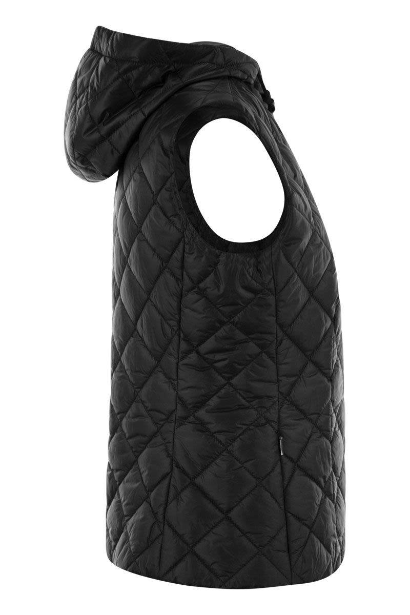 FAY Quilted Nylon Waistcoat with Adjustable Hood