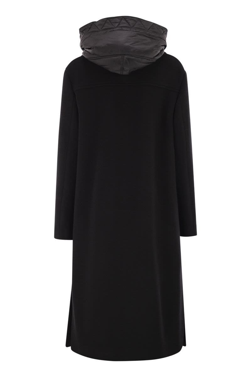 FAY Double Front Wool and Cashmere Jacket with Detachable Bib and Hood