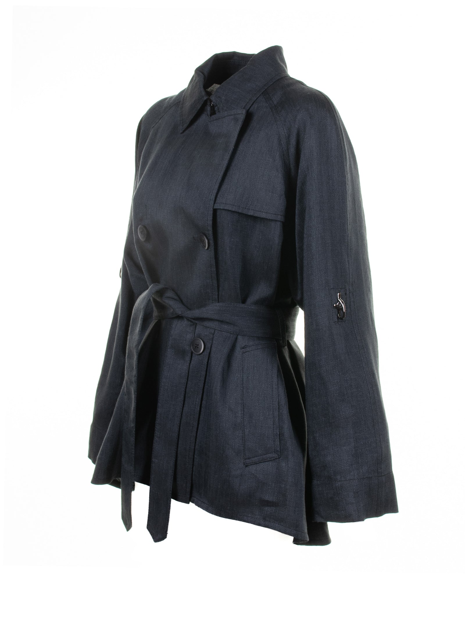FAY Double-Breasted Trench Jacket with Belt